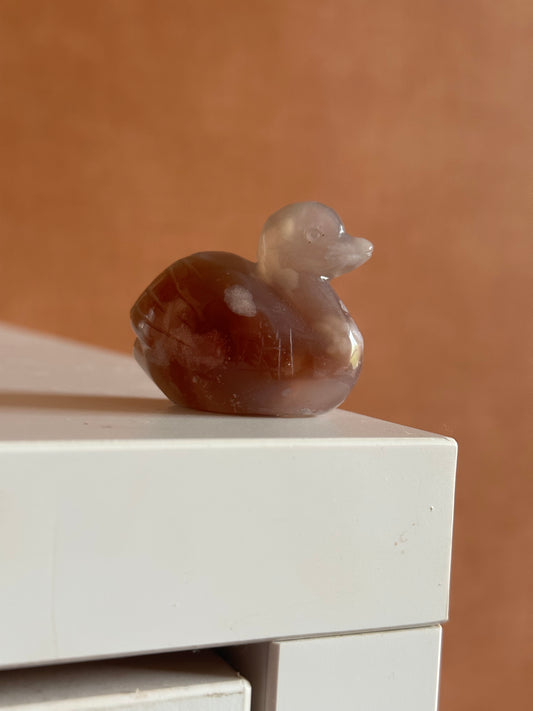 RaVa Home bloem agaat eend carving