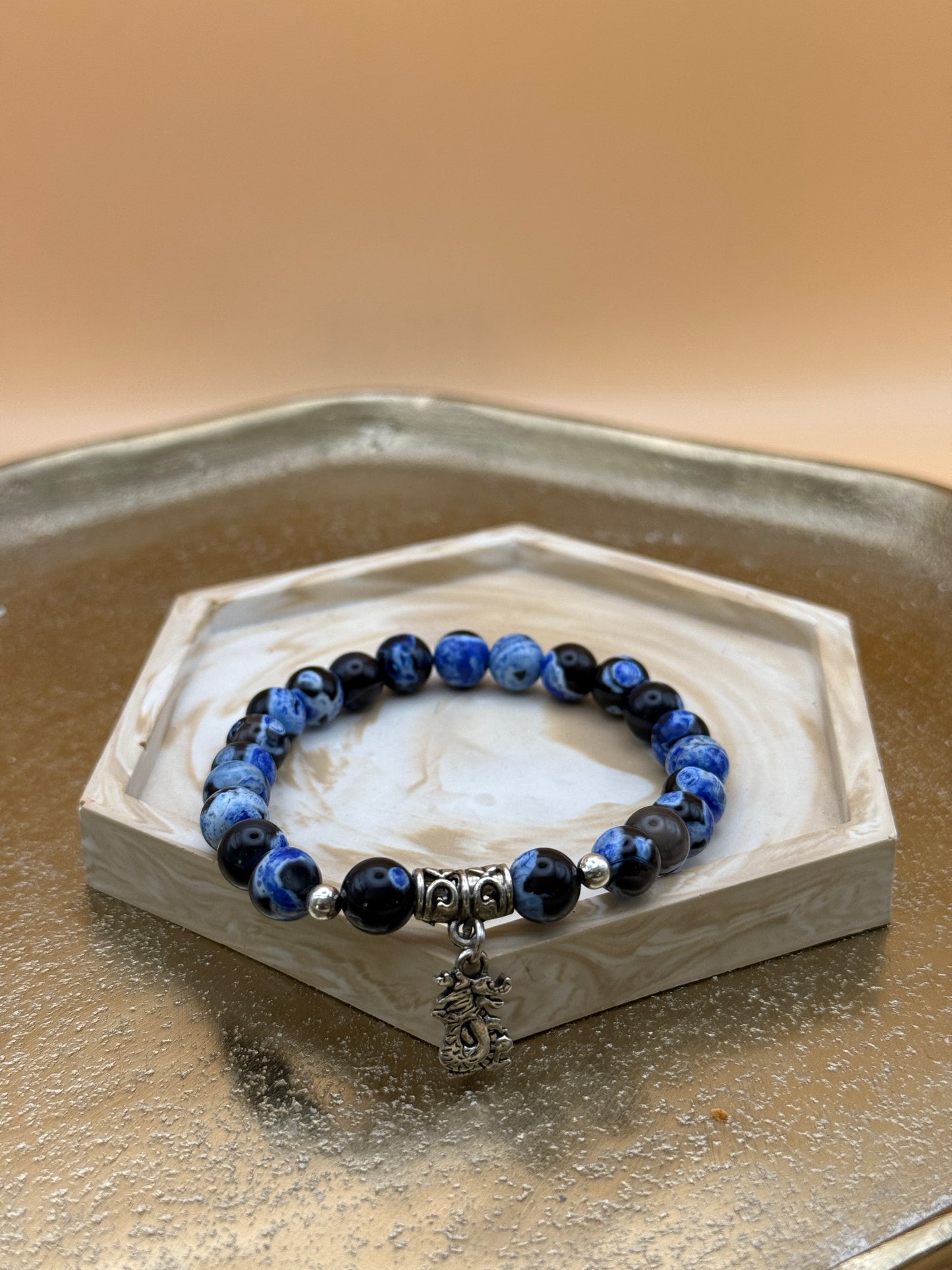 Blauwe Orka Agaat armband