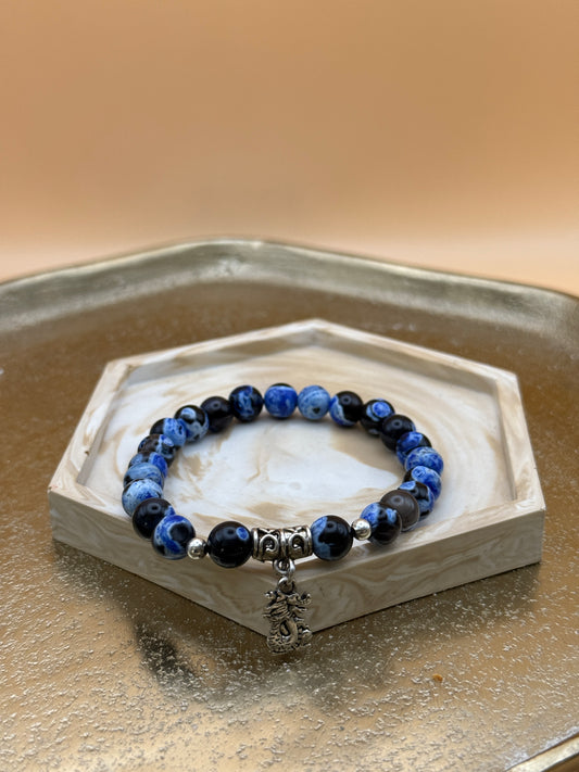 Blauwe Orka Agaat armband