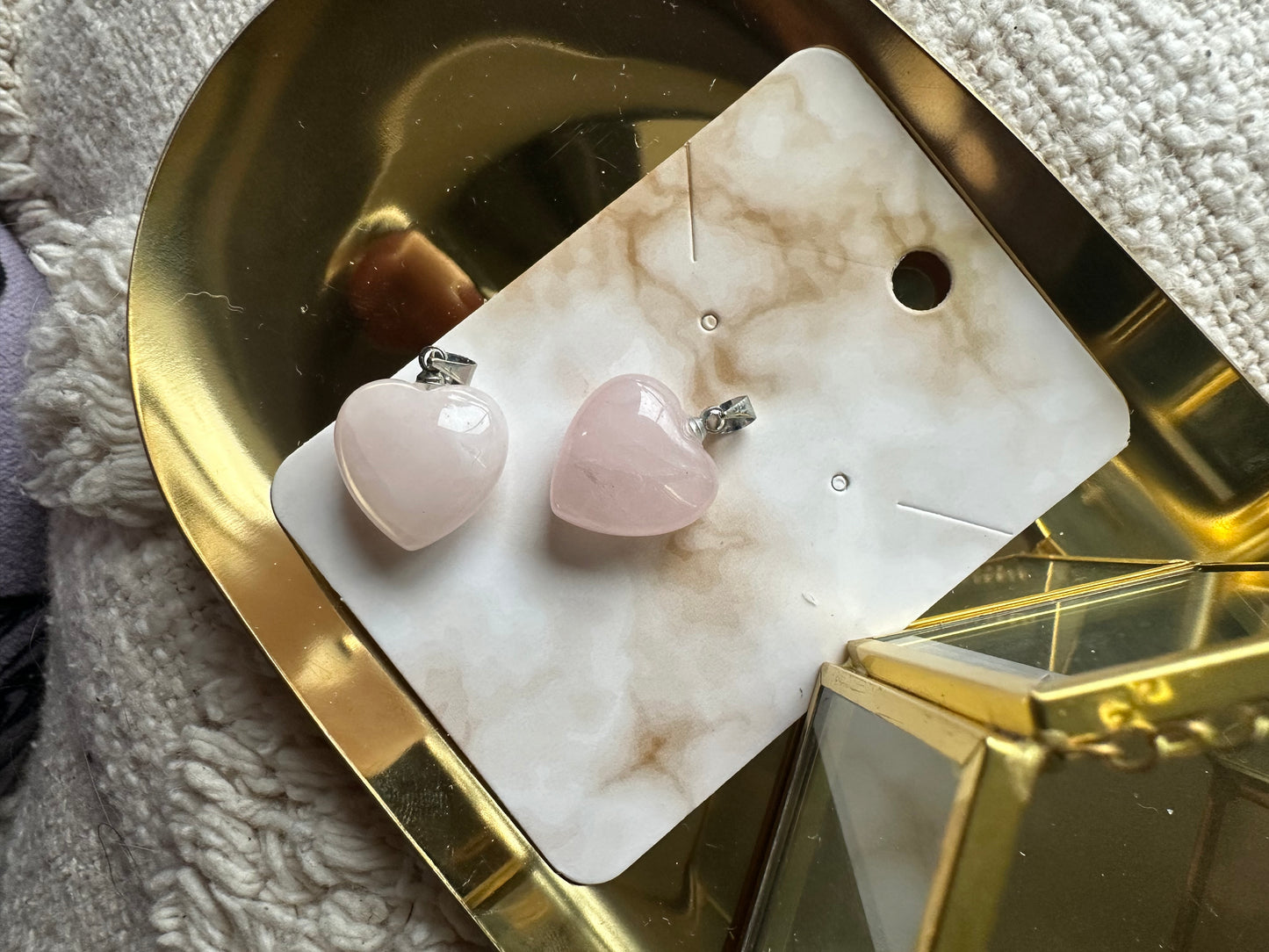 RaVa Home edelstenen ketting hanger hart rozenkwarts