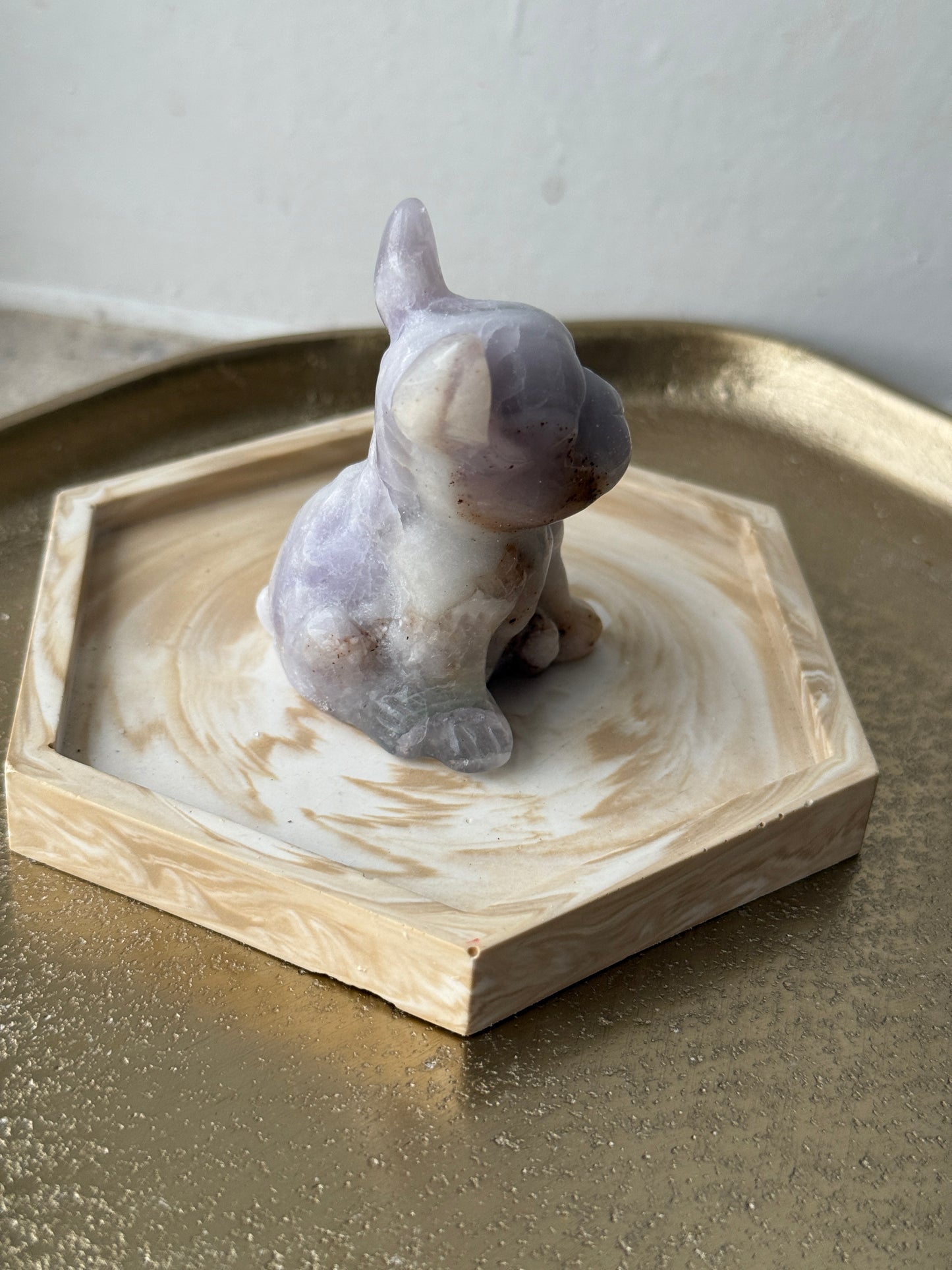 Franse bulldog Amethist Carving
