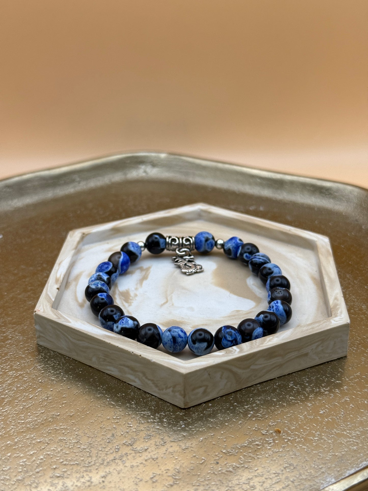 Blauwe Orka Agaat armband