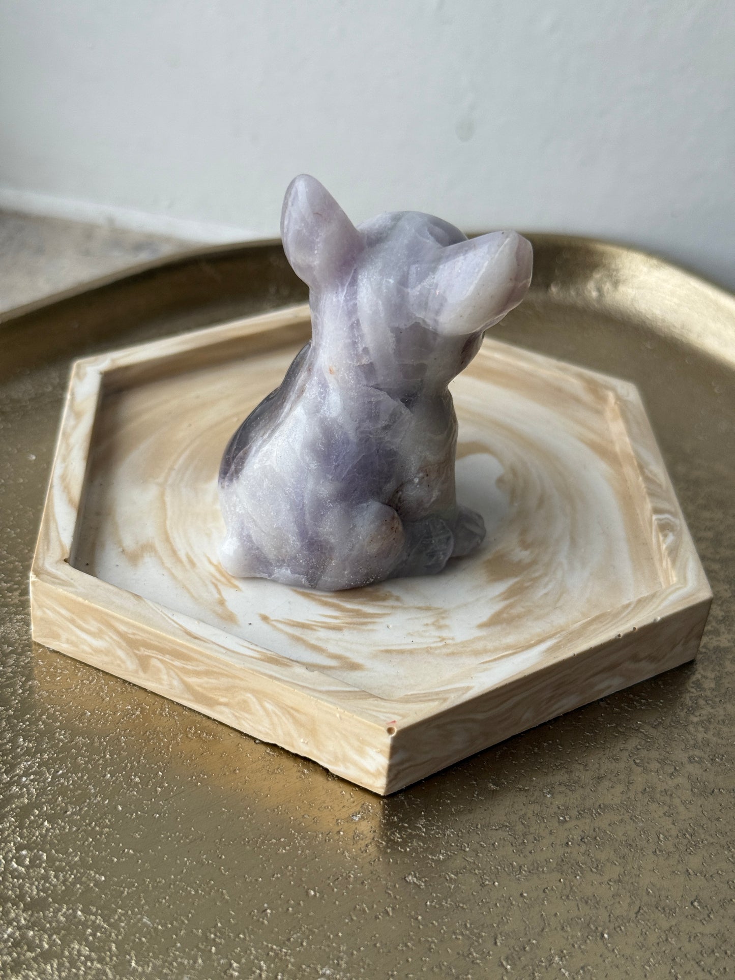 Franse bulldog Amethist Carving