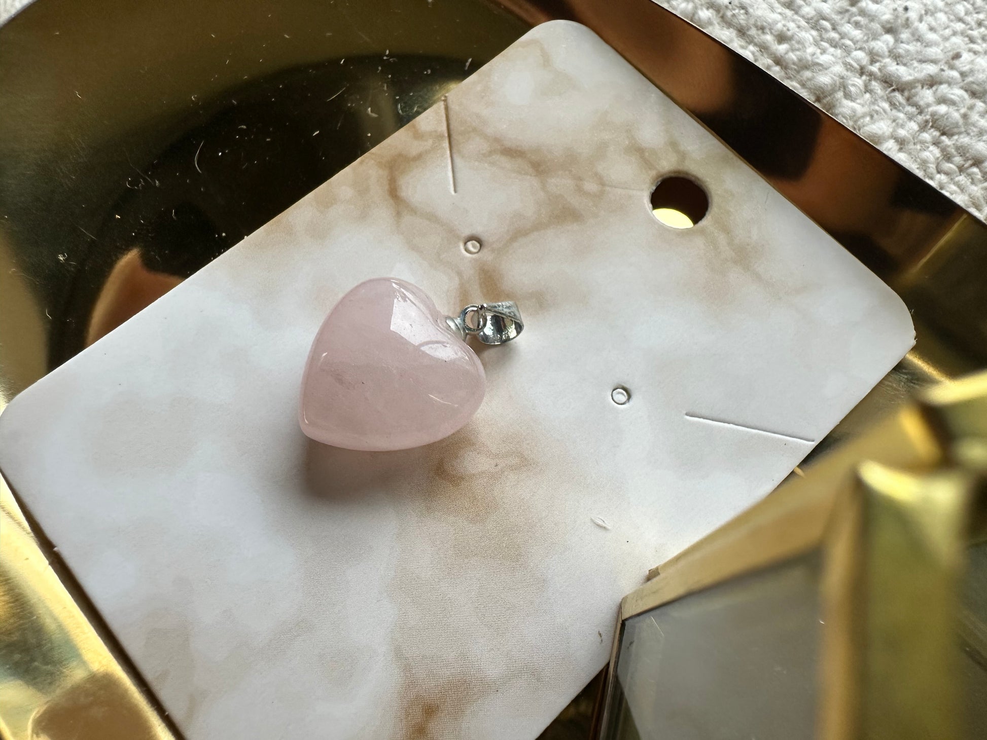 RaVa Home edelstenen ketting hanger hart rozenkwarts