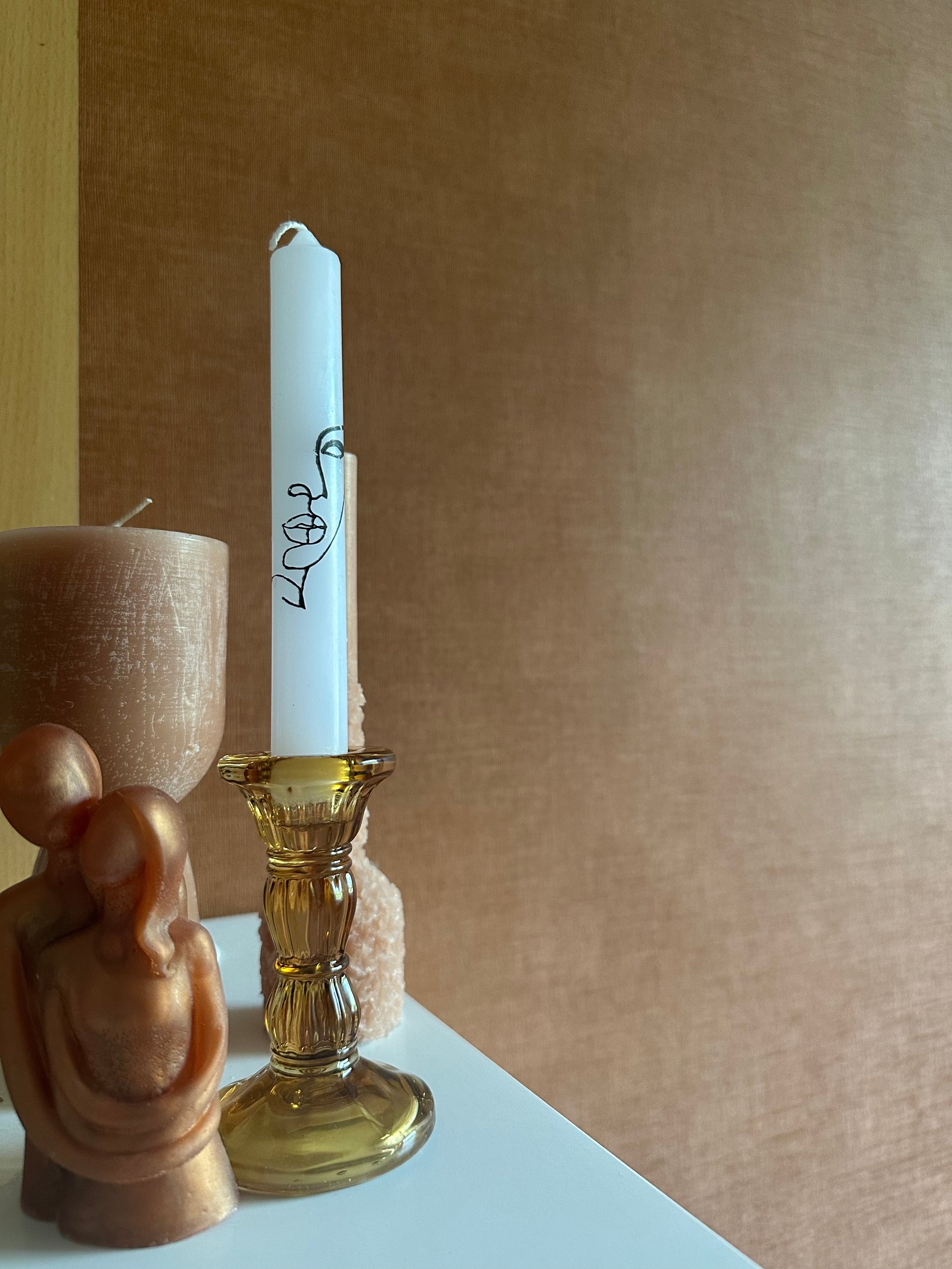 RaVa Home kandelaar sparkle geel goud glas