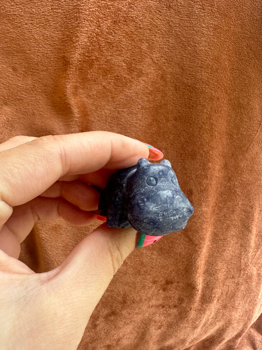 Blauwe Aventurijn Nijlpaard carving