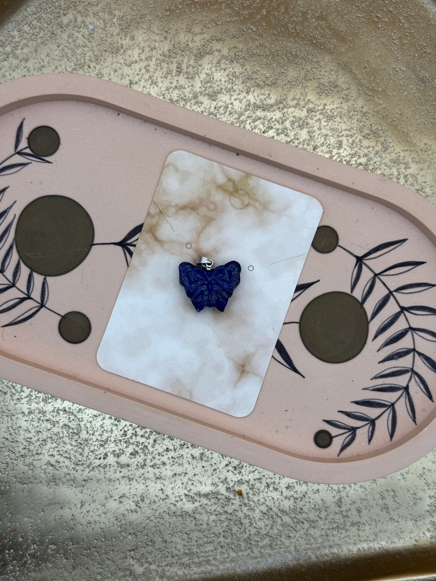 Lapis Lazuli vlinder hanger
