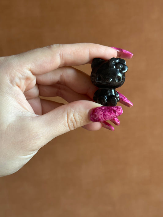 Zilveren Obsidiaan Hello kitty Nr. 2
