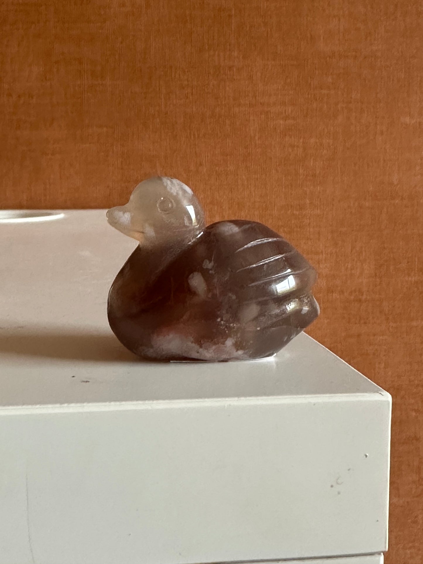 RaVa Home bloem agaat eend carving