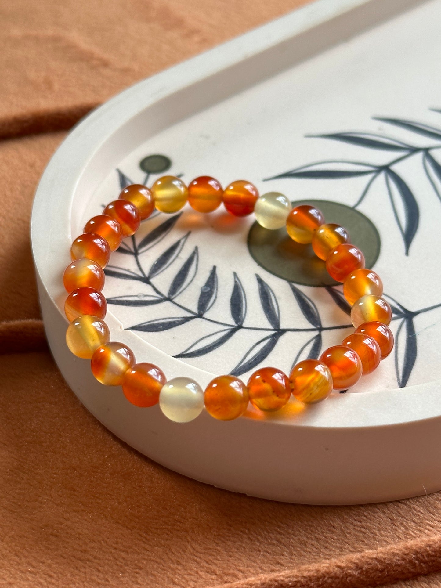 armband kinderarmband kindermaat Carneool oranje kindermaat 6 mm kogel kogelarmband