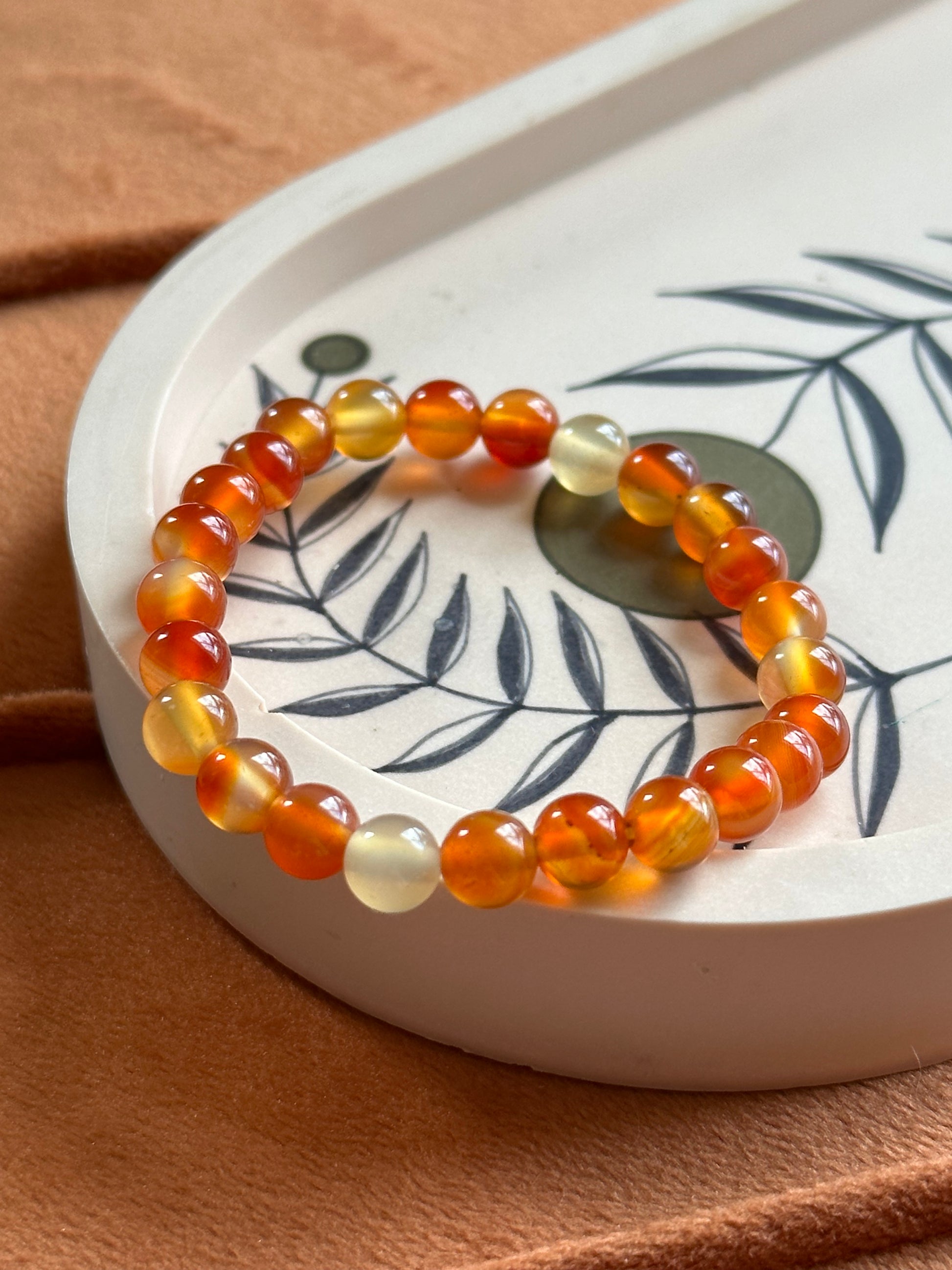 armband kinderarmband kindermaat Carneool oranje kindermaat 6 mm kogel kogelarmband