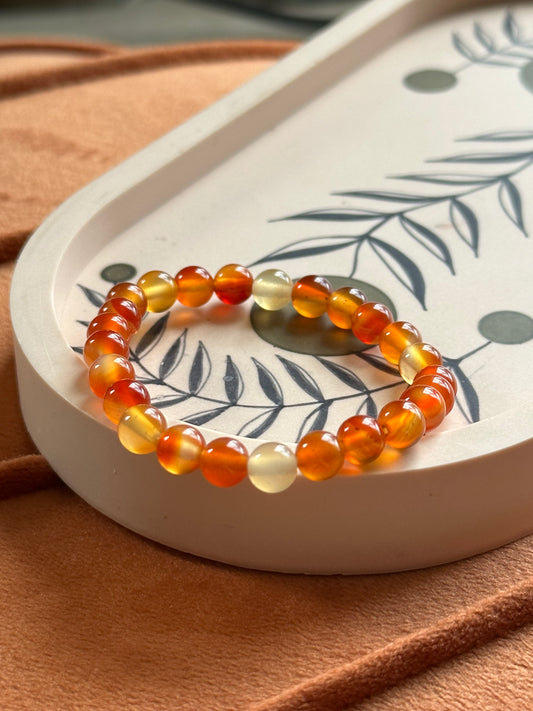 armband kinderarmband kindermaat Carneool oranje kindermaat 6 mm kogel kogelarmband