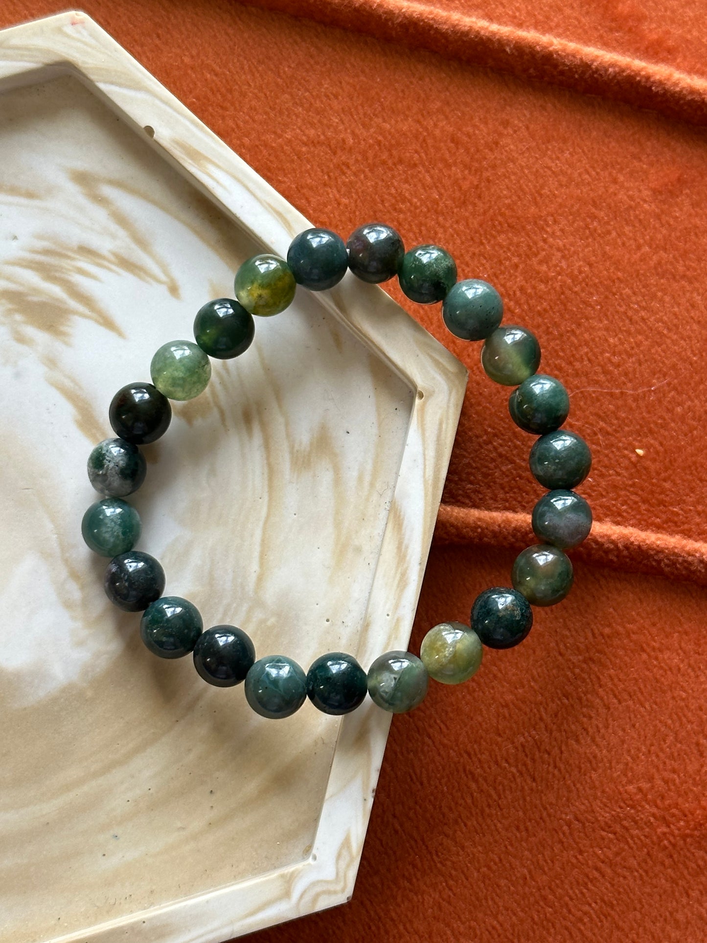 armband kindermaat kinderarmband mosagaat groen kogel 6mm armband