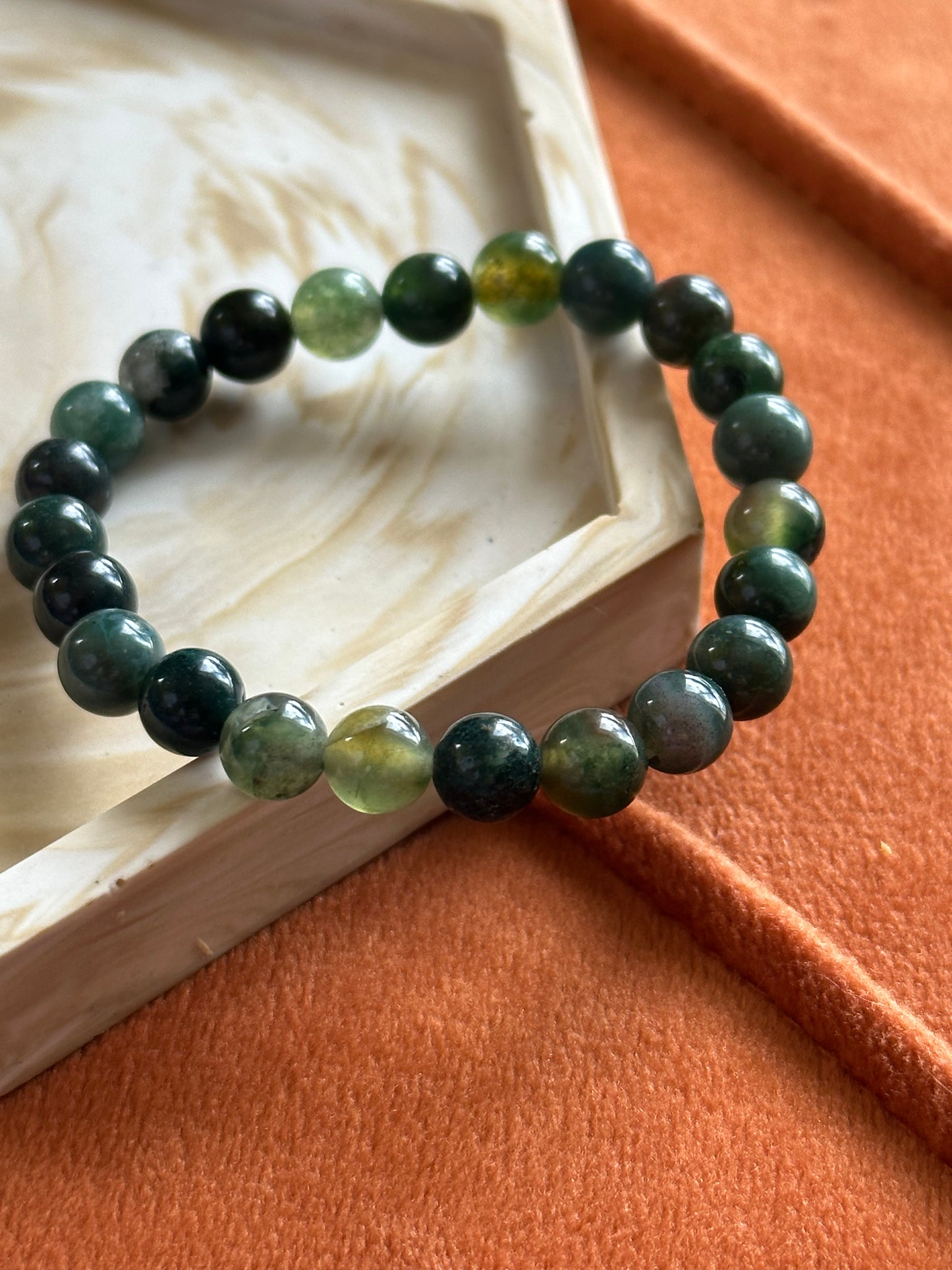 armband kindermaat kinderarmband mosagaat groen kogel 6mm armband