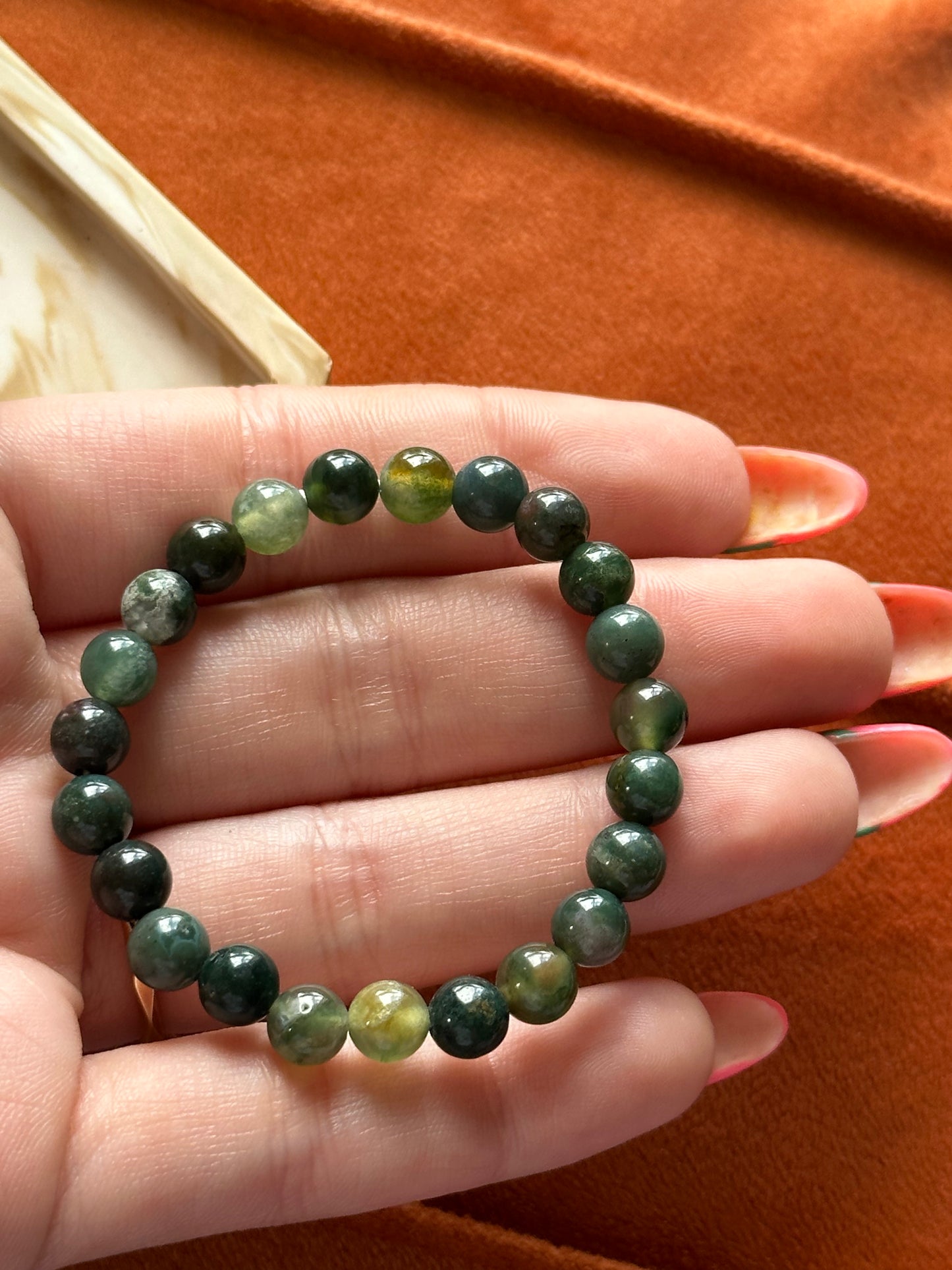 armband kindermaat kinderarmband mosagaat groen kogel 6mm armband