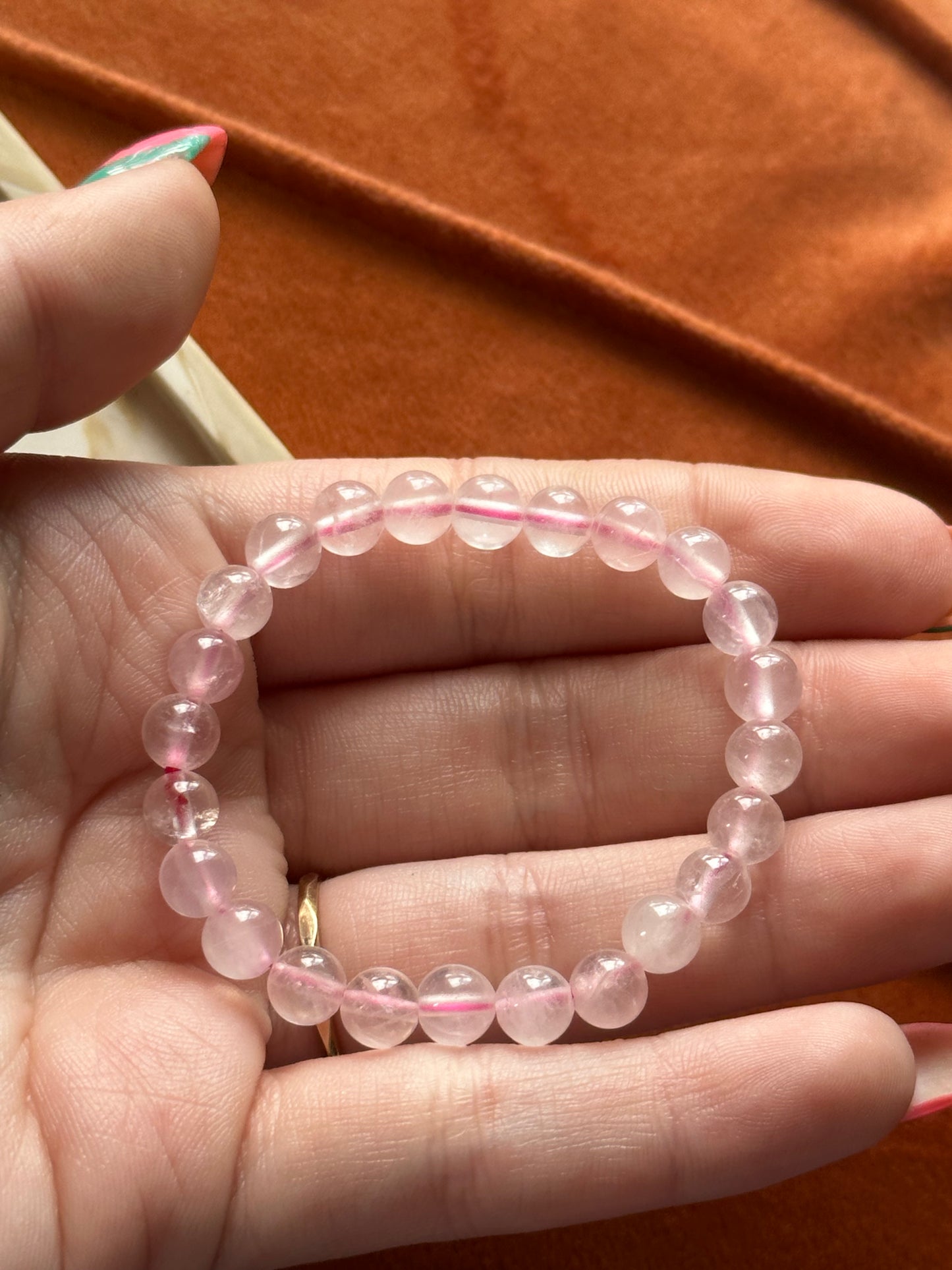 Armband Rozenkwarts (Kindermaat)