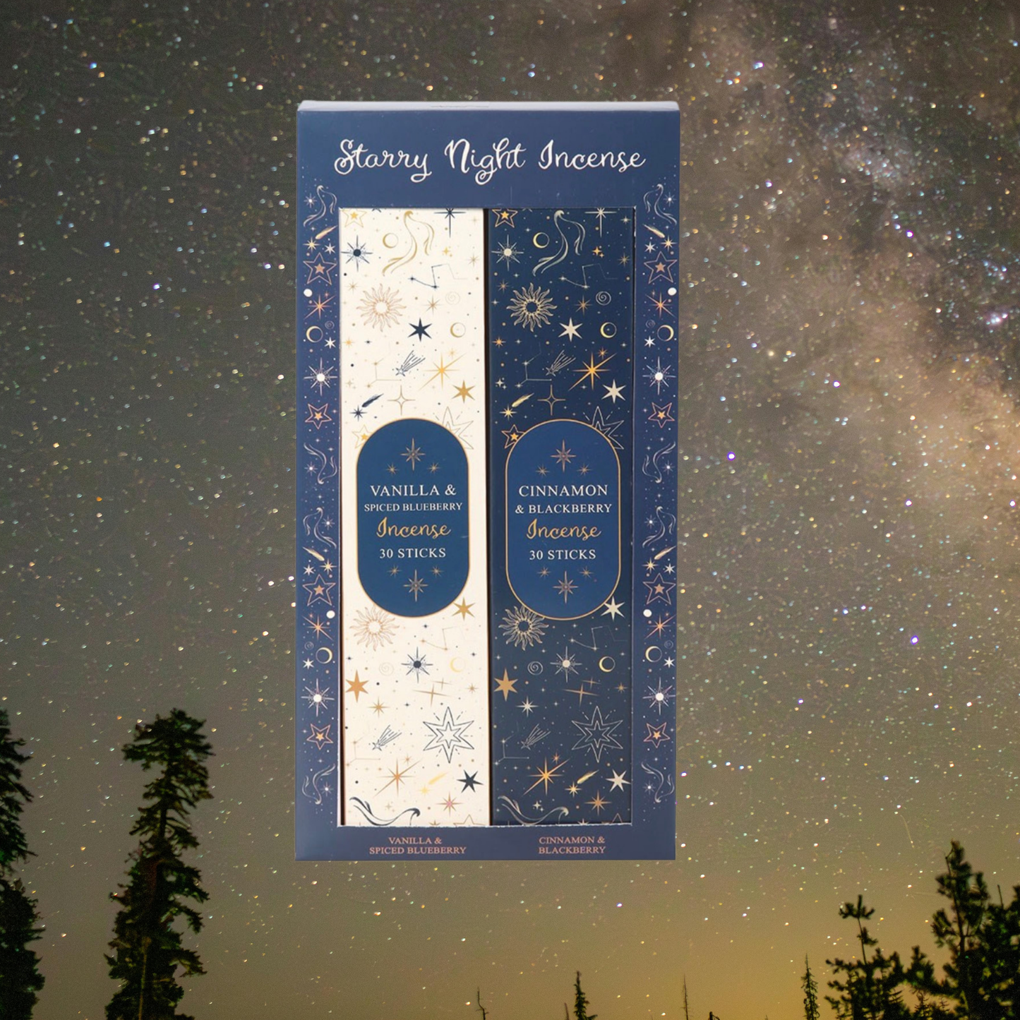 Starry Night wierookset in feestelijke verpakking