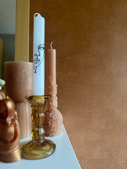 RaVa Home kandelaar sparkle geel goud glas