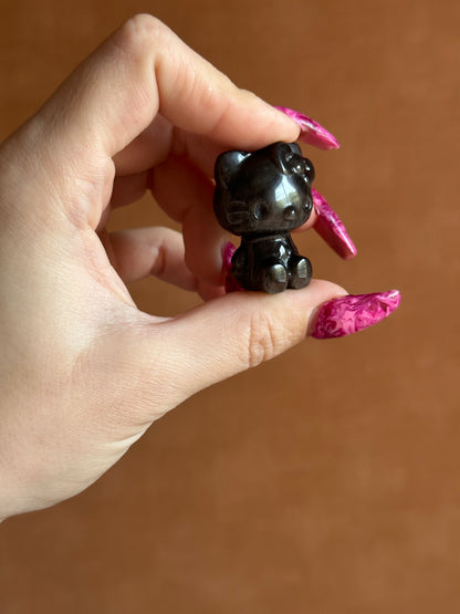 Zilveren Obsidiaan Hello kitty Nr. 2