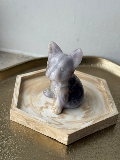 Franse bulldog Amethist Carving