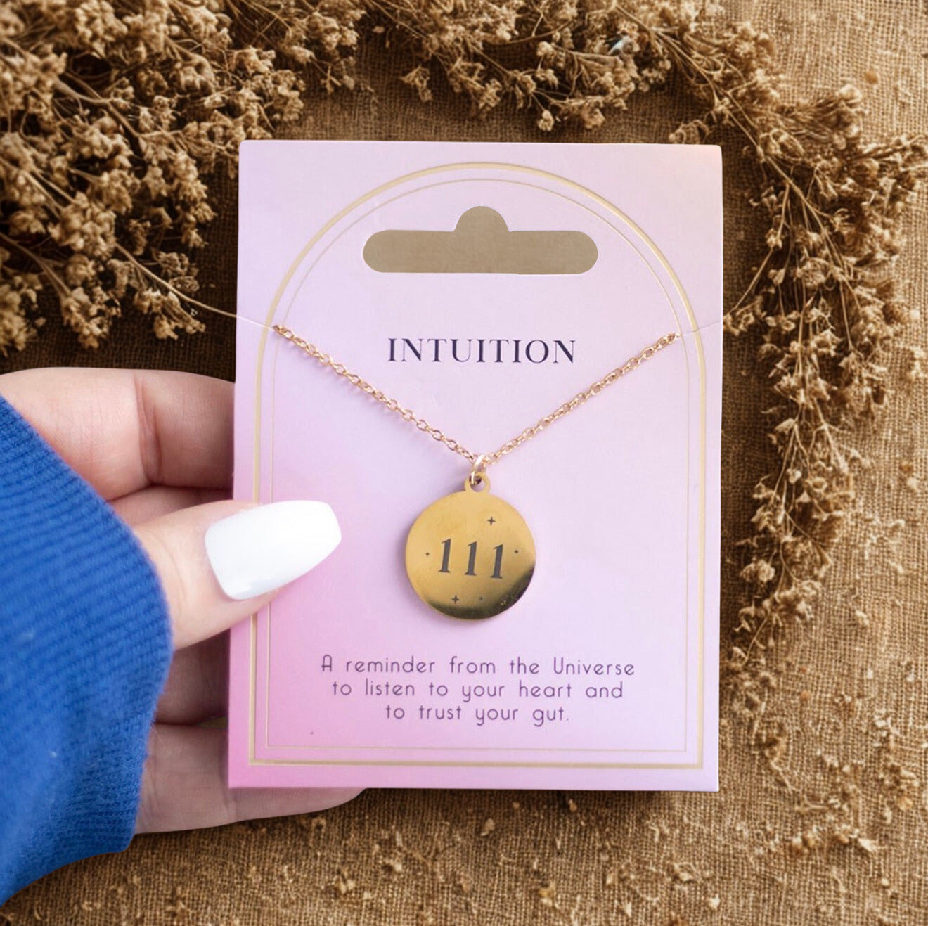 Angel Number 111 ketting van roestvrij staal met spirituele betekenis