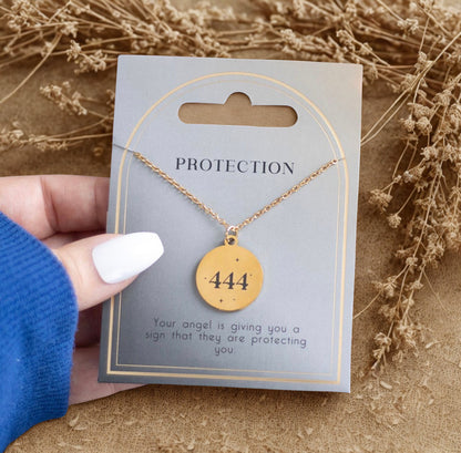 Angel Number 444 ketting van roestvrij staal met spirituele betekenis
