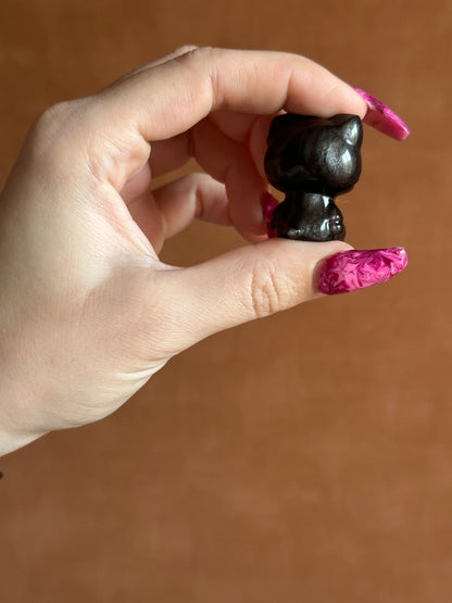 Zilveren Obsidiaan Hello kitty Nr. 1