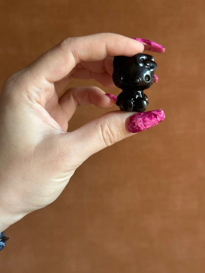 Zilveren Obsidiaan Hello kitty Nr. 1