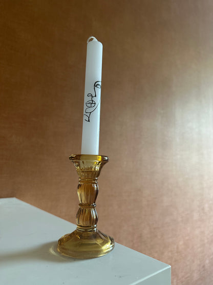 RaVa Home kandelaar sparkle geel goud glas