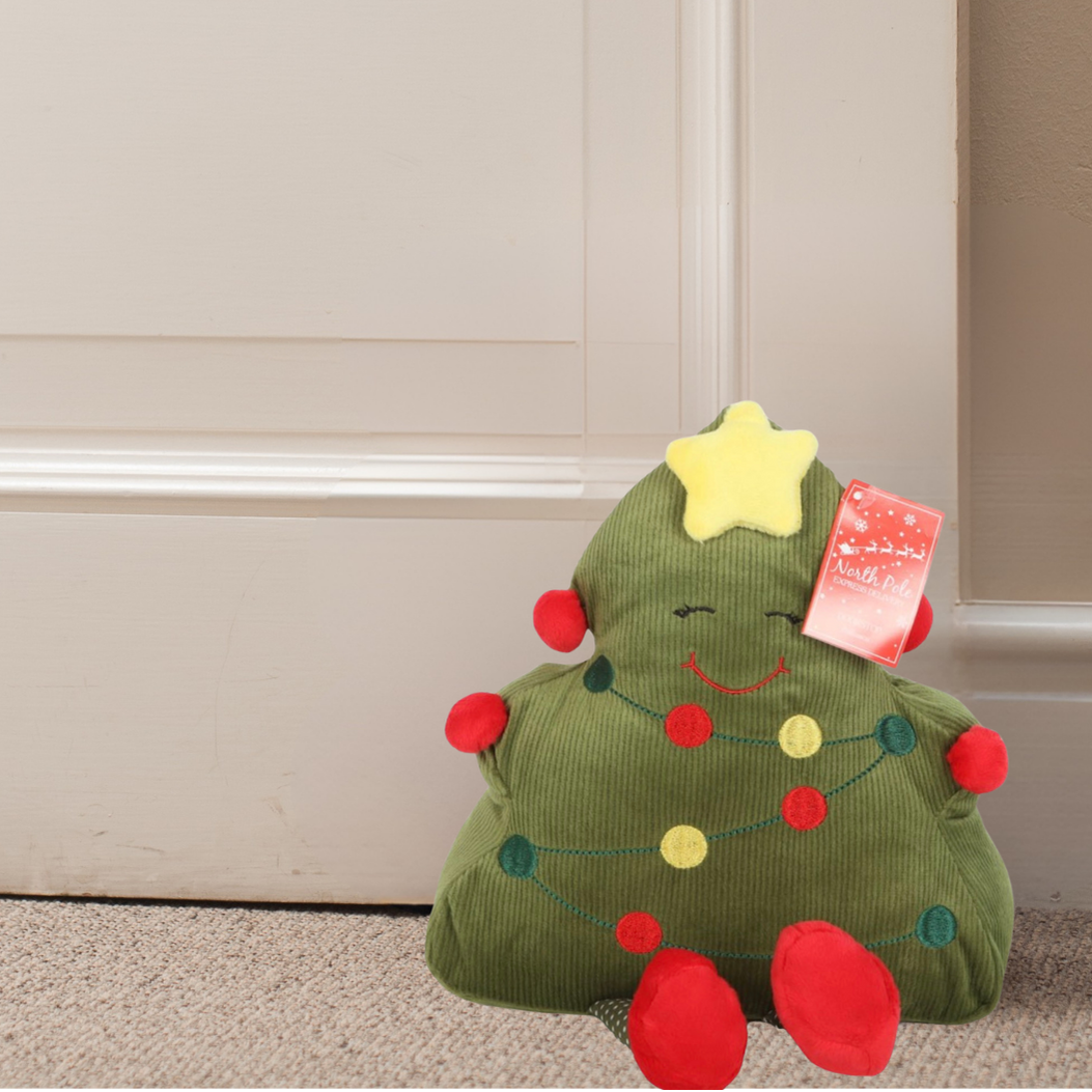 Kerstboom deurstopper met gezichtje