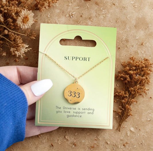 Angel Number 333 Ketting – Roestvrij Staal - Universele Energie & Spiritueel Sieraad