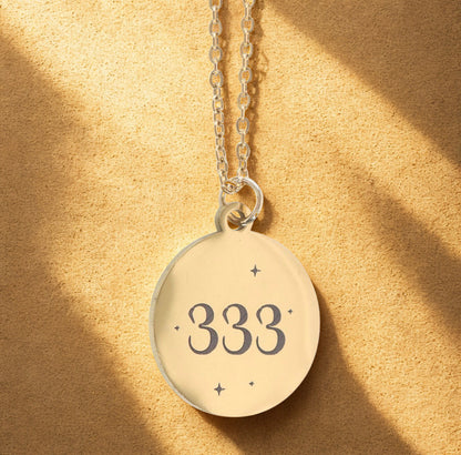 Angel Number 333 Ketting – Roestvrij Staal - Universele Energie & Spiritueel Sieraad