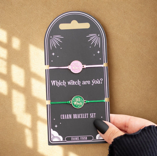 Good Witch Bad Witch armbandenset met twee verstelbare koordarmbanden