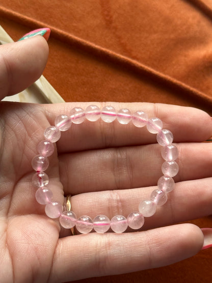 Armband Rozenkwarts (Kindermaat)