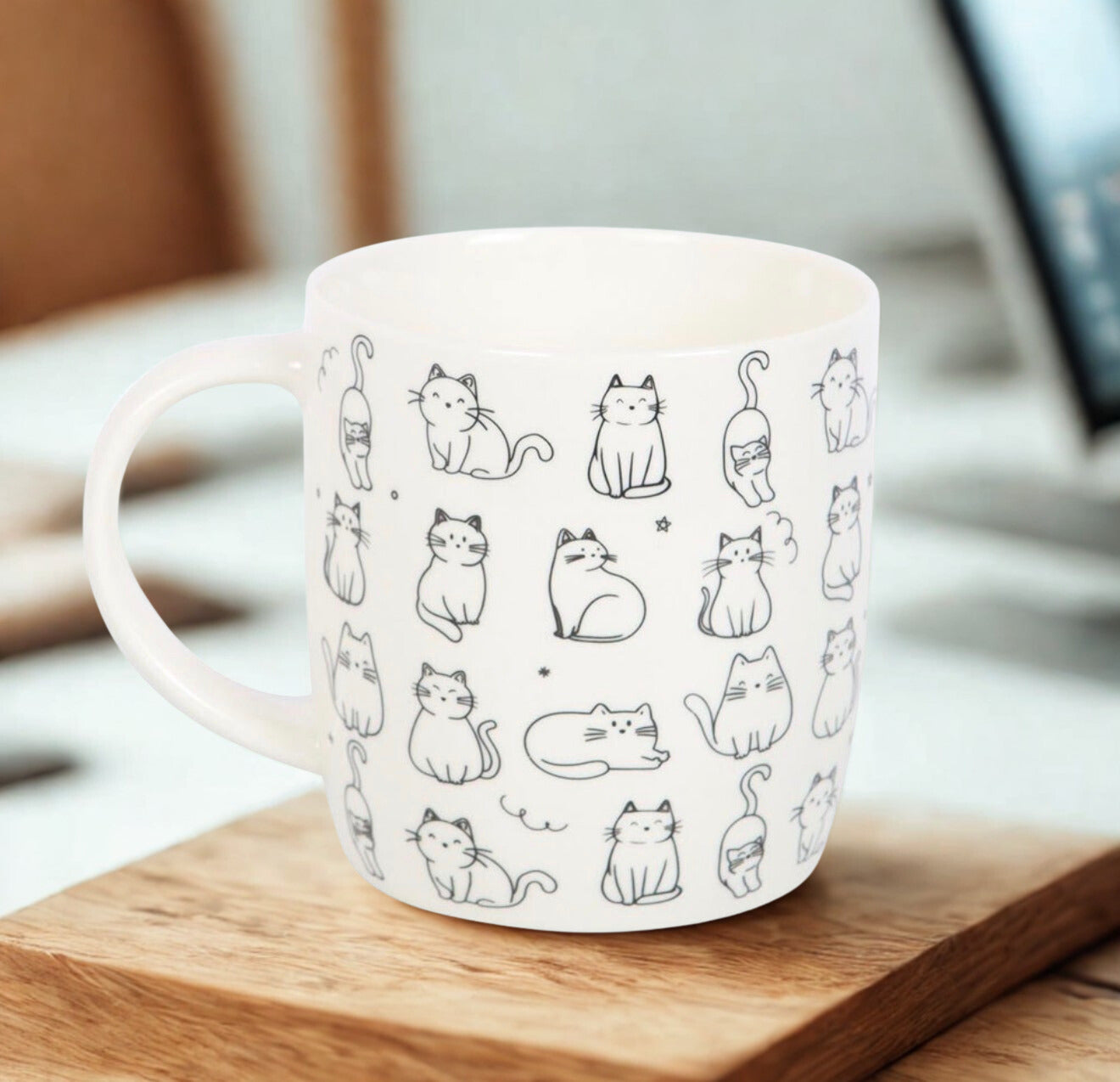 Koffiemok voor kattenliefhebbers, microwave en vaatwasserbestendig, inhoud 350 ml