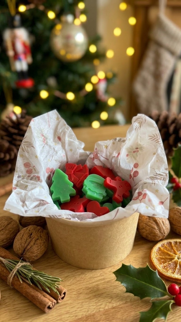 Nutcracker waxmelts voor Kerst met warme tonen van kaneel en kruidnagel en een zachte basis van vanille, amber en sandelhout