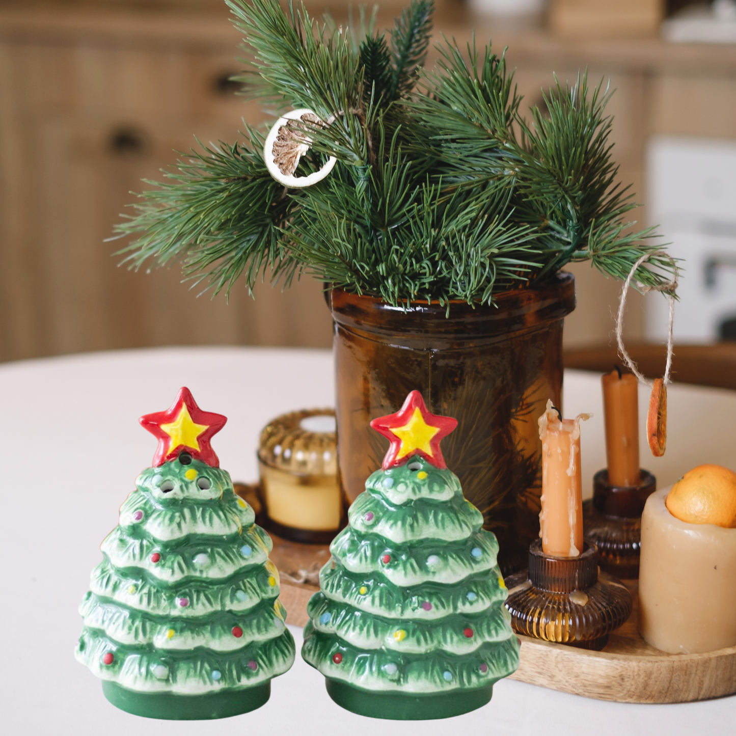 Feestelijk serviesaccessoire – kerstboompjes peper- en zoutset – Rava Home