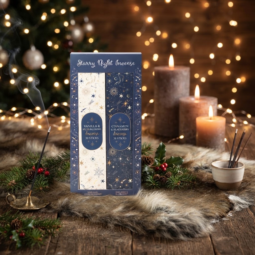 Kerstwierook met Vanilla & Spiced Blueberry en Cinnamon & Blackberry, twee feestelijke geuren voor een warme kerstsfeer in huis