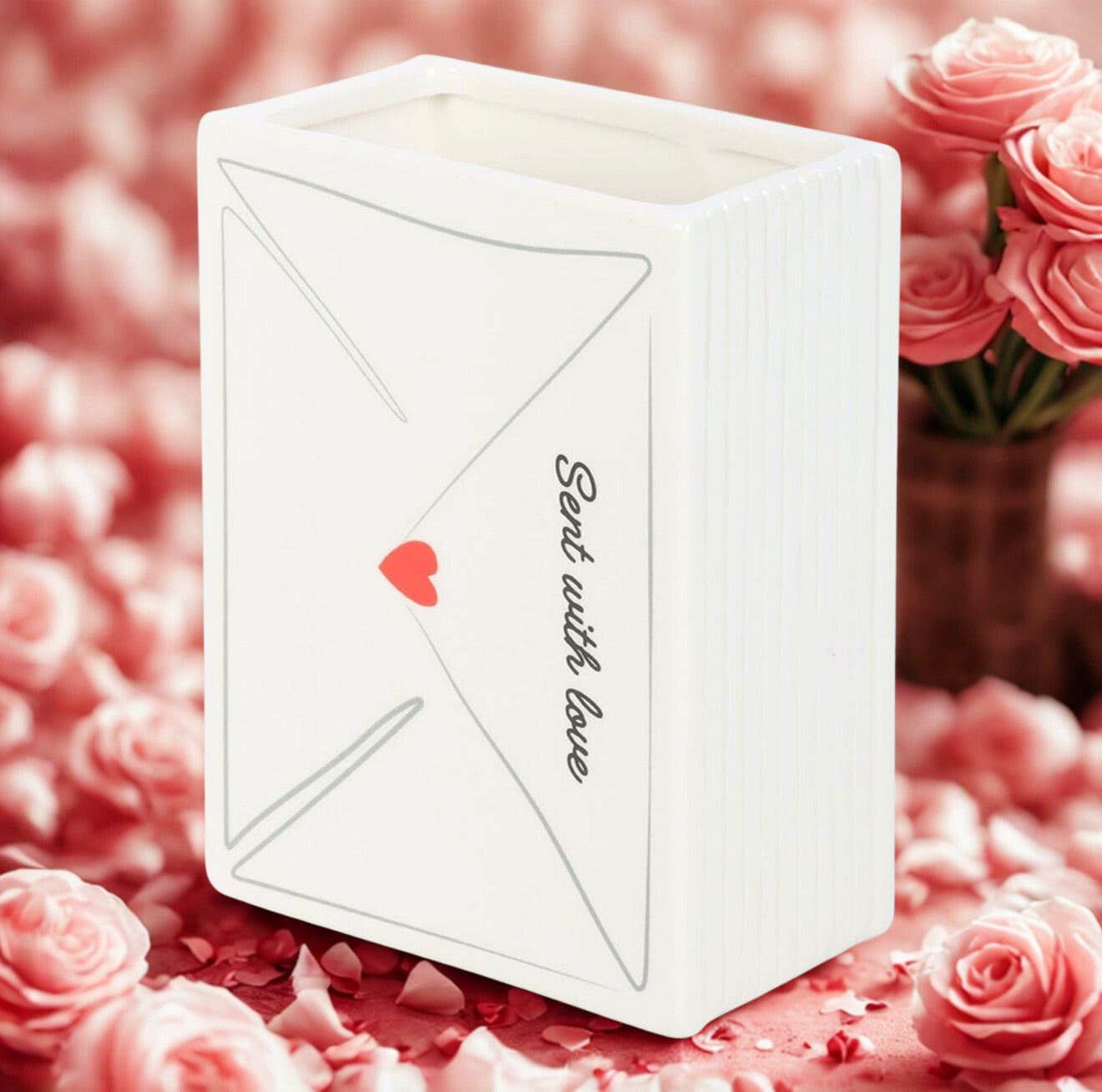 Decoratieve love letter vaas als cadeau voor valentijn of moederdag