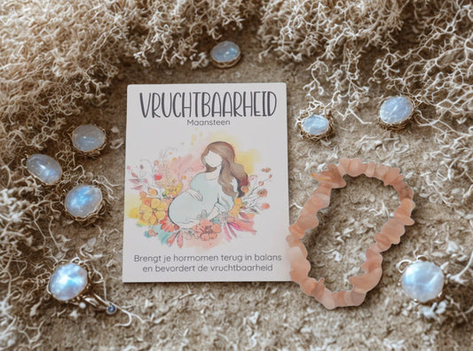 Maansteen splitarmband in geschenksetje met informatief kaartje