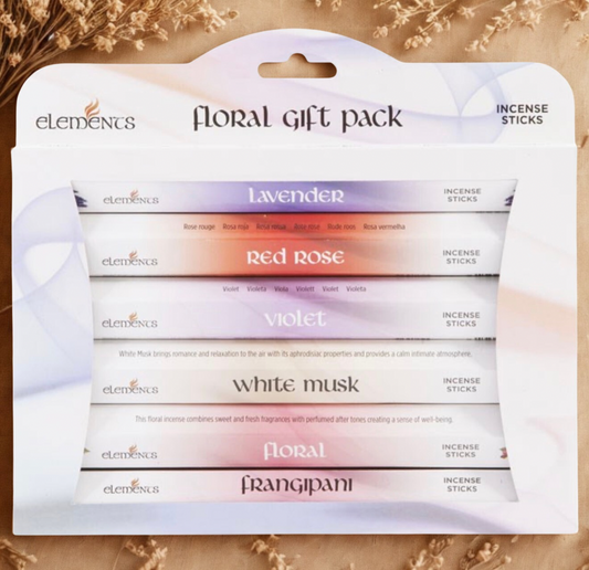 Luxe displaydoos met 6 verschillende bloemenwierook geuren uit de Bliss & Bloom collectie.
